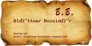 Blüttner Bozsidár névjegykártya